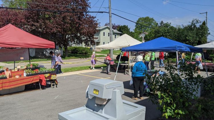 Handwashing Station at Opening Day of Monroe Farmers Market